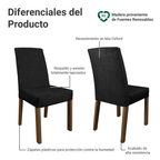Juego de Comedor Taylor con 4 Sillas - Tablero de Madera y Cristal Marrón/Negro/Oxford
