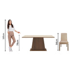Juego de Comedor Luciana con 6 Sillas Marrón/Crema/Imperial