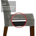 Juego de Comedor Geórgia con 6 Sillas - Tablero de Madera y Cubierta de Cristal Marrón/Gris/Plateado