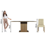 Juego de Comedor Hanna con 6 Sillas Marrón/Negro/Imperial