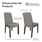 Juego de Comedor Simone con 6 Sillas Marrón/Negro/Plateado