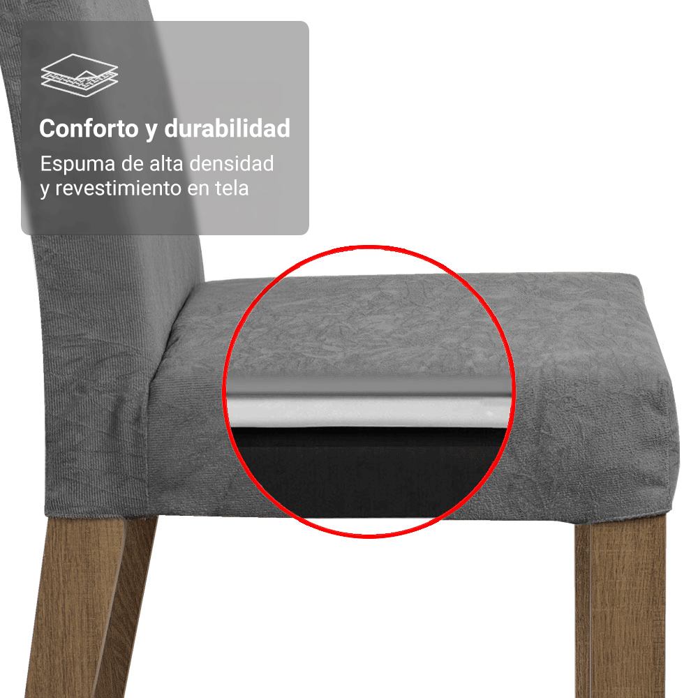 Juego de Comedor Doris con 8 Sillas Marrón/Plateado