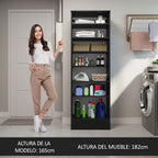 Armario Multiuso 1 Puerta 60 cm Negro