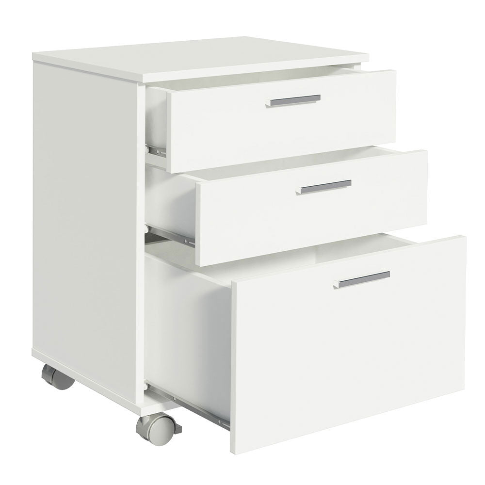 Cajonera para Baño 48 cm con 3 Cajones y Ruedas Blanco Madesa