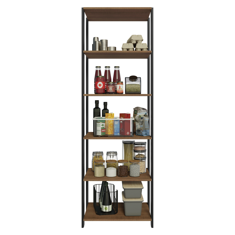 Estante Organizador Multiuso Madesa de 5 Repisas 59 cm Marrón/Negro