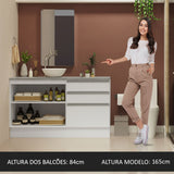 Kit 2 Muebles para Baño 140 cm 2 Puertas 3 Cajones con Encimeras