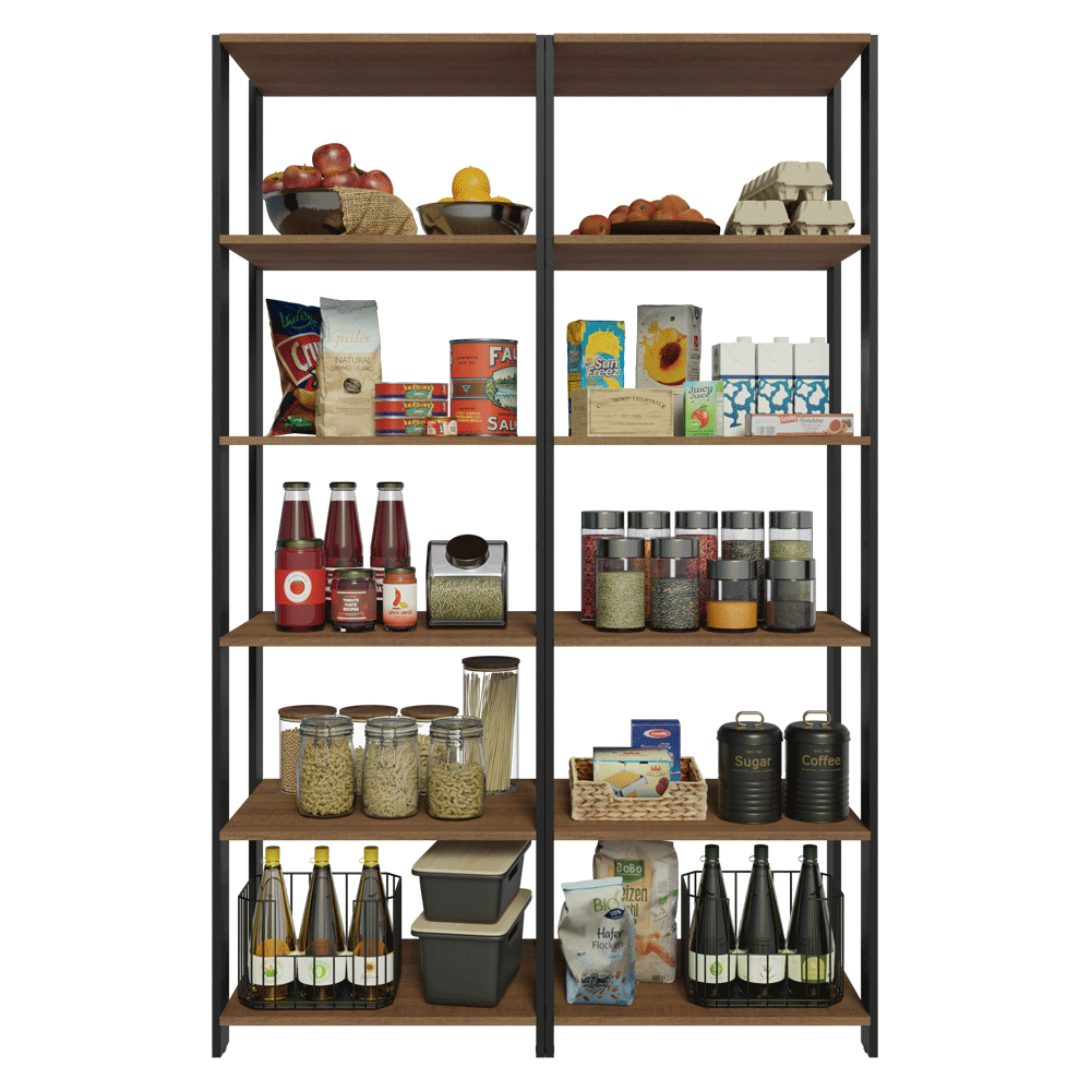 Estante Organizador Multiuso Madesa de 10 Repisas 118 cm Marrón/Negro