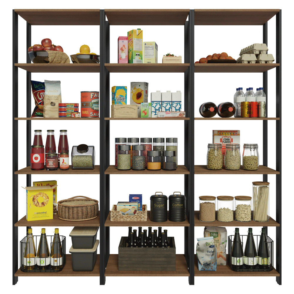 Estante Organizador Multiuso Madesa de 15 Repisas 177 cm Marrón/Negro