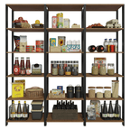 Estante Organizador Multiuso Madesa de 15 Repisas 177 cm Marrón/Negro