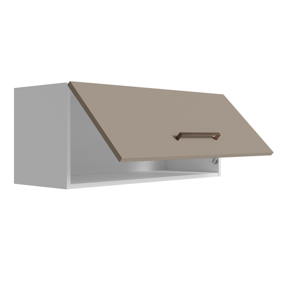 Gabinete Superior de Almacenamiento para Garaje 80 cm Multiuso Blanco/Crema Madesa