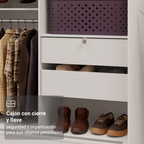 Clóset Luke con Patas 2 Puertas Corredizas 2 Cajones Blanco 192 cm x 120 cm x 53 cm