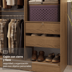 Clóset Luke 2 Puertas Corredizas con Espejos Marrón 183 cm x 119 cm x 54 cm