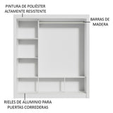 Closet Monaco 3 Puertas Corredizas con Espejos