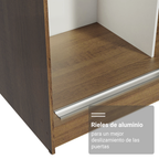 Clóset Reno 3 Puertas Corredizas 2 Espejos Marrón 180 cm x 205 cm x 54 cm