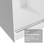 Clóset Reno 3 Puertas Corredizas con Espejos Blanco/Marrón 180 cm x 205 cm x 54 cm