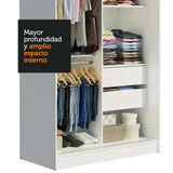 Closet Tokio 2 Puertas Corredizas con Espejos