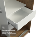 Clóset Tokio 2 Puertas Corredizas 2 Cajones Marrón/Blanco 218 cm x 109 cm x 54 cm