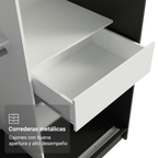 Clóset Tokio 2 Puertas Corredizas 2 Cajones Negro/Blanco 218 cm x 109 cm x 54 cm