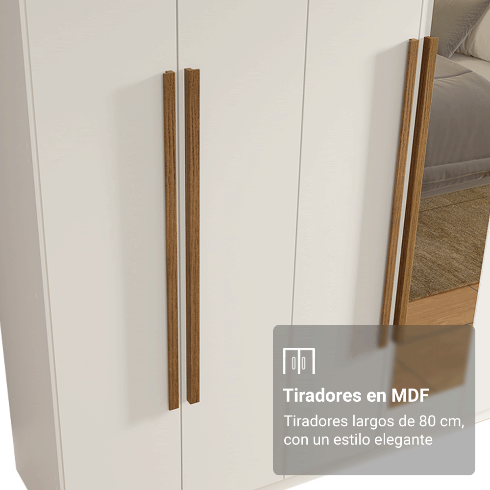 Closet Venus 8 Puertas 4 Cajones 2 Espejos Blanco