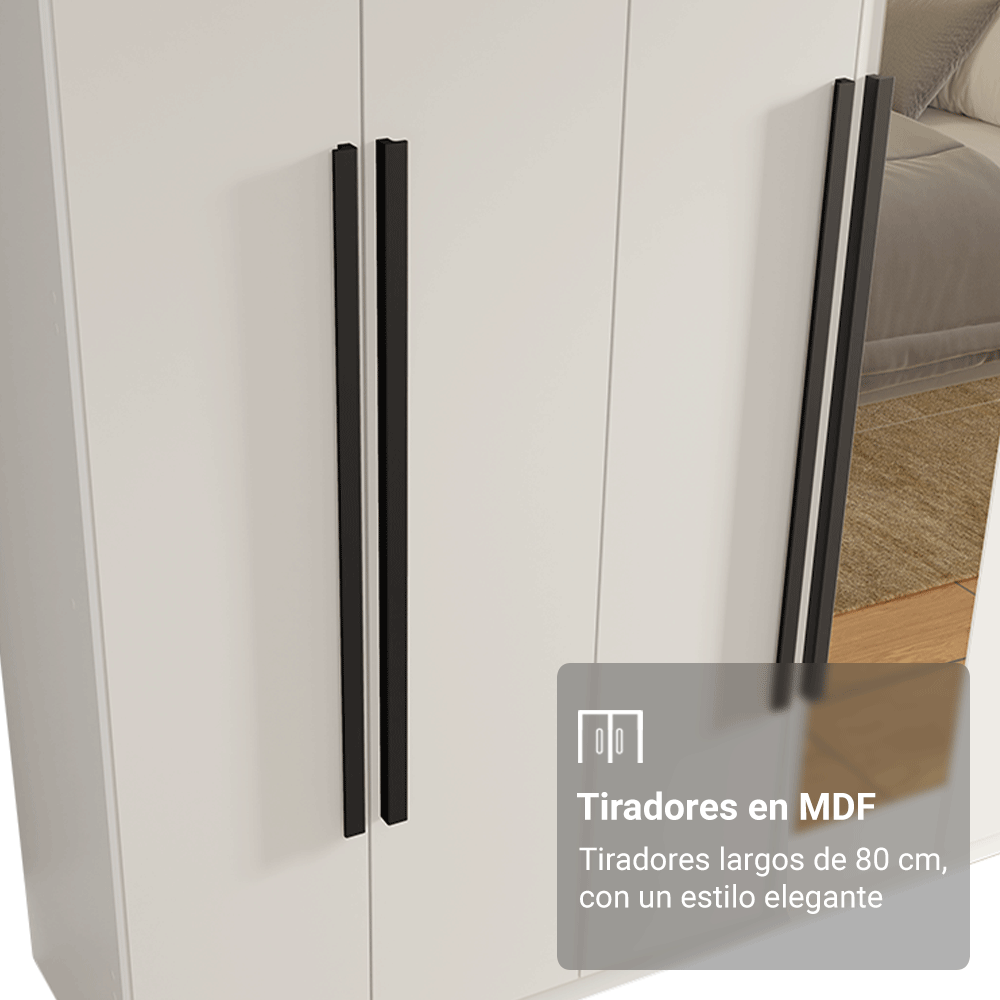 Closet Venus 8 Puertas 4 Cajones 2 Espejos Blanco