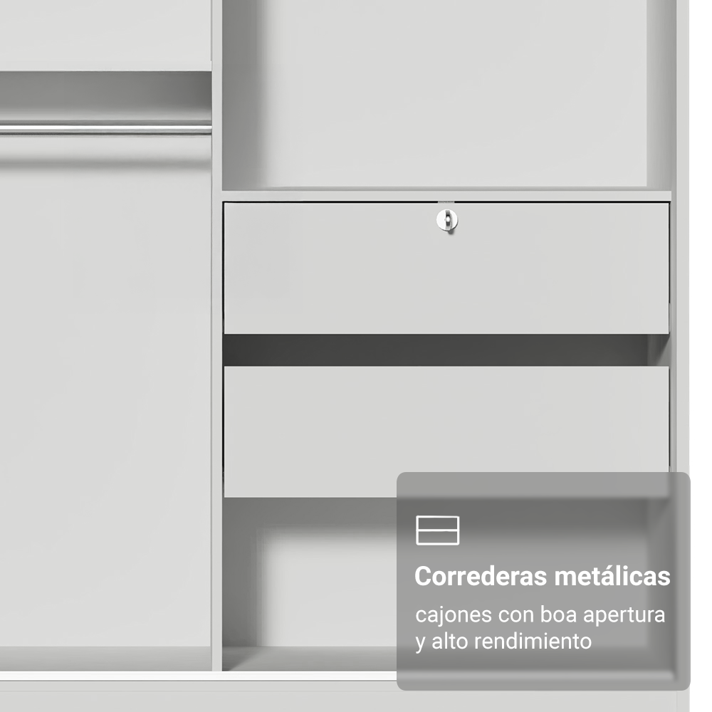 Closet Max 2 Puertas Corredizas con Espejos Blanco 183 cm x 119 cm x 54 cm