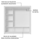 Closet Nobre 3 Puertas Corredizas 2 Espejos