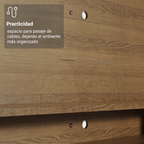 Centro de Entretenimiento Panel para TV Alfa Hasta 60 Pulgadas Marrón