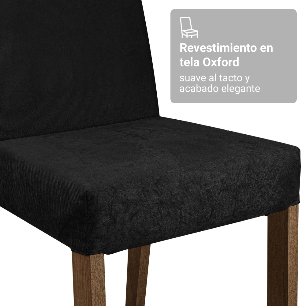 Kit 4 Sillas de Comedor Madesa 4255 Oxford con Borde Superior MarrónOxford