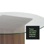 Mesa de Comedor con Encimera Redonda de Cristal Marrón Madesa