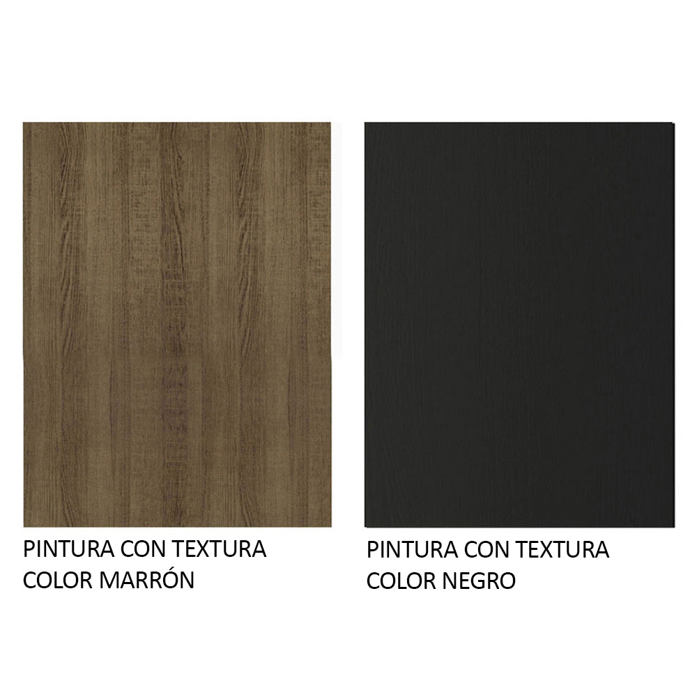 Mesa de Comedor Rectangular 6 Puestos con Tablero de Madera y Cristal Marrón/Negro Madesa