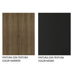 Mesa de Comedor Rectangular 6 Puestos con Tablero de Madera y Cristal Marrón/Negro Madesa