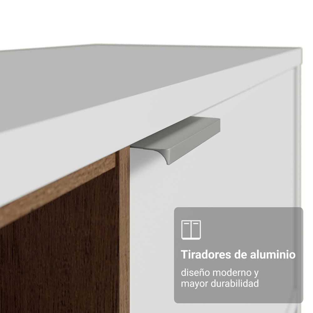Centro de Entretenimiento Mesa para TV Metz Hasta 75 Pulgadas Blanco