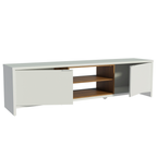 Centro de Entretenimiento Mesa para TV Linz Hasta 80 Pulgadas Blanco/Marrón