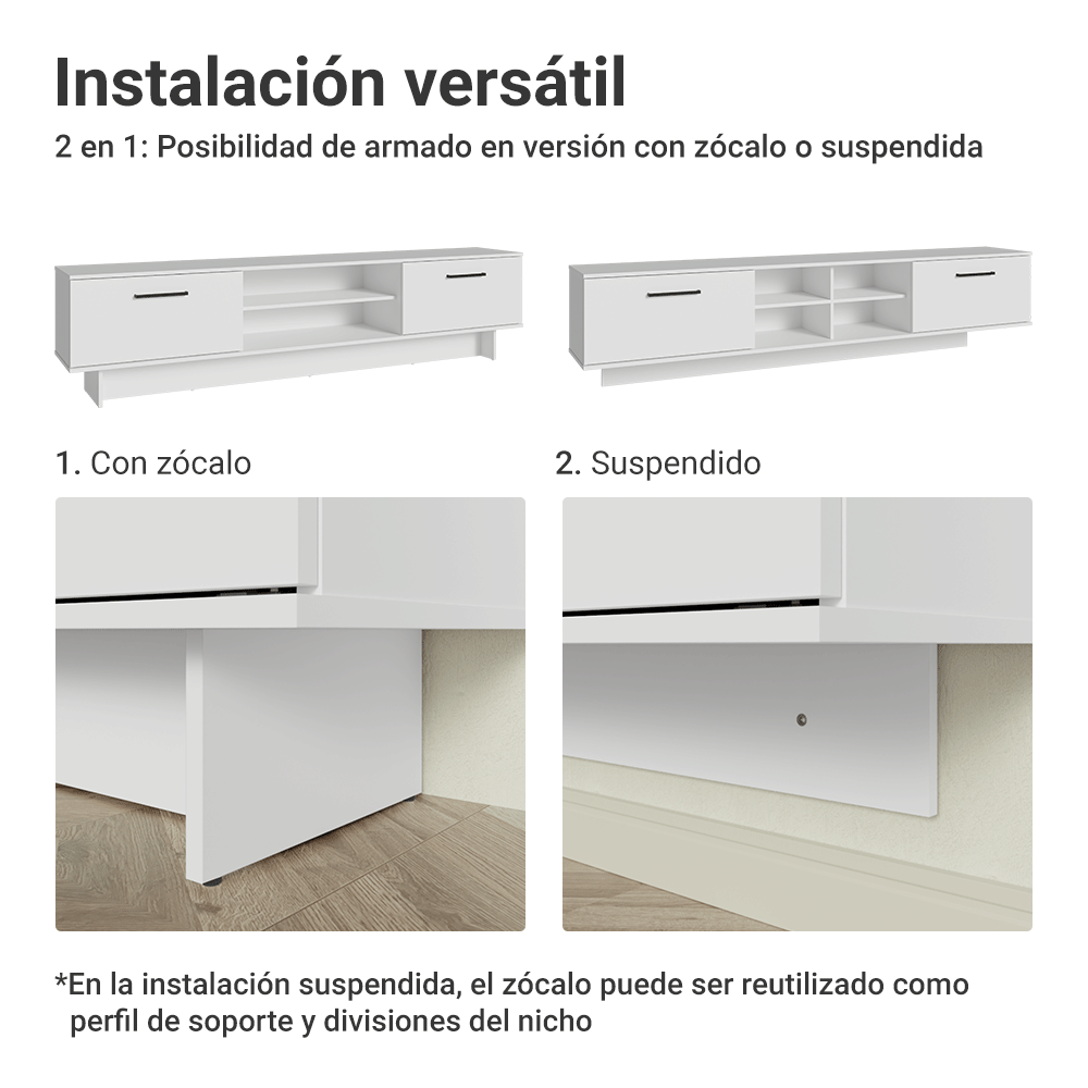 Centro de Entretenimiento Mesa para TV Agata Hasta 80 Plgds