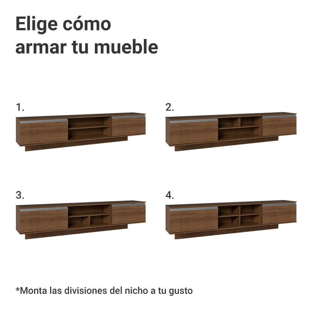 Centro Entretenimiento para TV Suspenso Glamy Hasta 80 Plgds