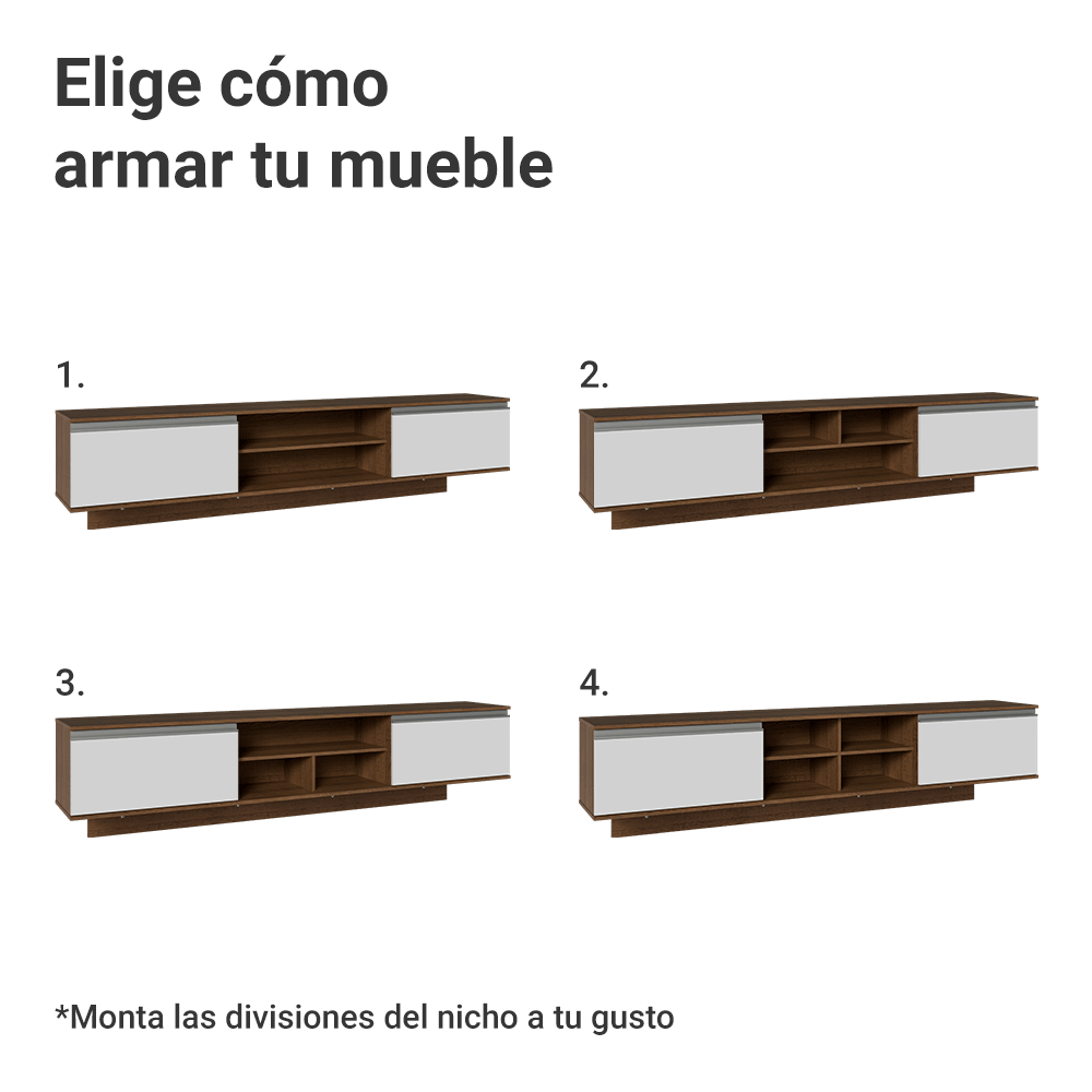 Centro Entretenimiento para TV Suspenso Glamy Hasta 80 Plgds