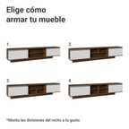 Centro Entretenimiento para TV Suspenso Glamy Hasta 80 Plgds