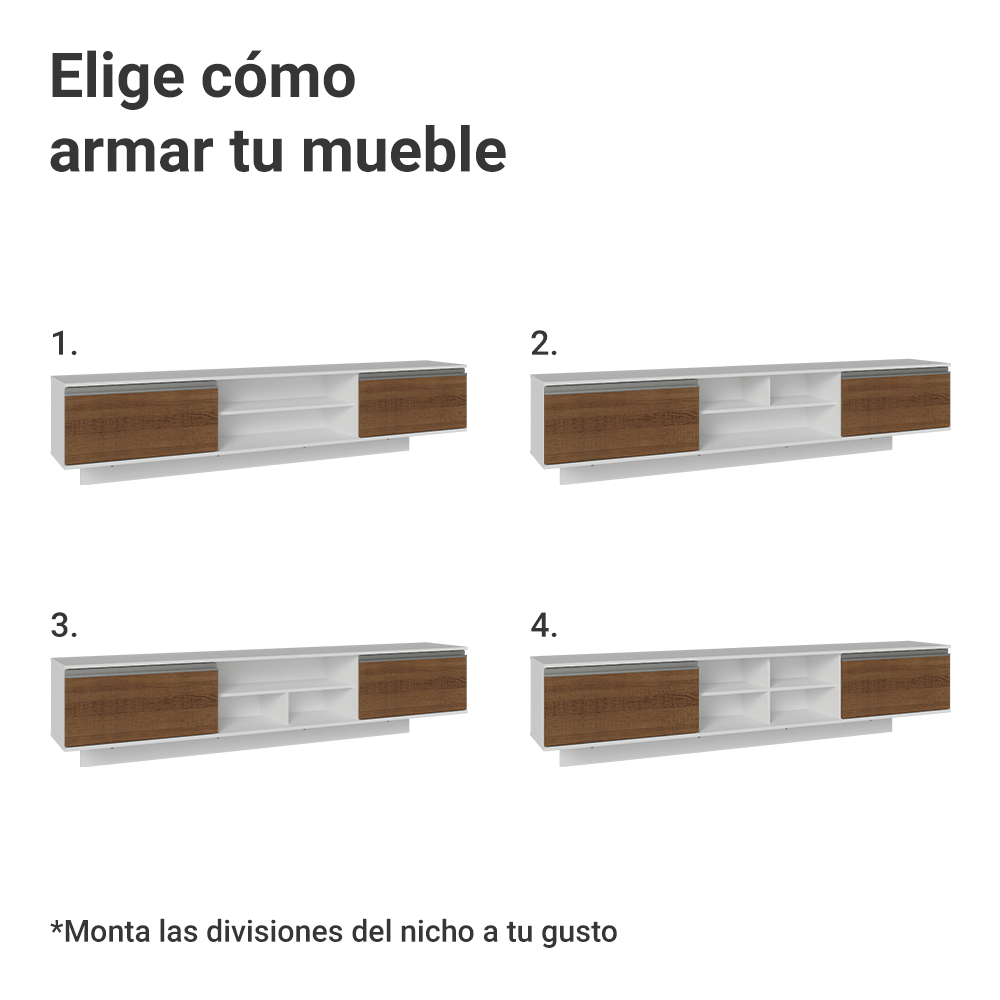 Centro Entretenimiento para TV Suspenso Glamy Hasta 80 Plgds