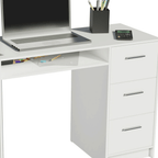 Escritorio de Oficina Alaska 137 cm 1 Puerta 3 Cajones Blanco Madesa