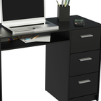 Escritorio de Oficina 136 cm Alaska 1 Puerta 3 Cajones Negro Madesa