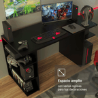 Escritorio Gamer Moderno para PC y Consola Negro