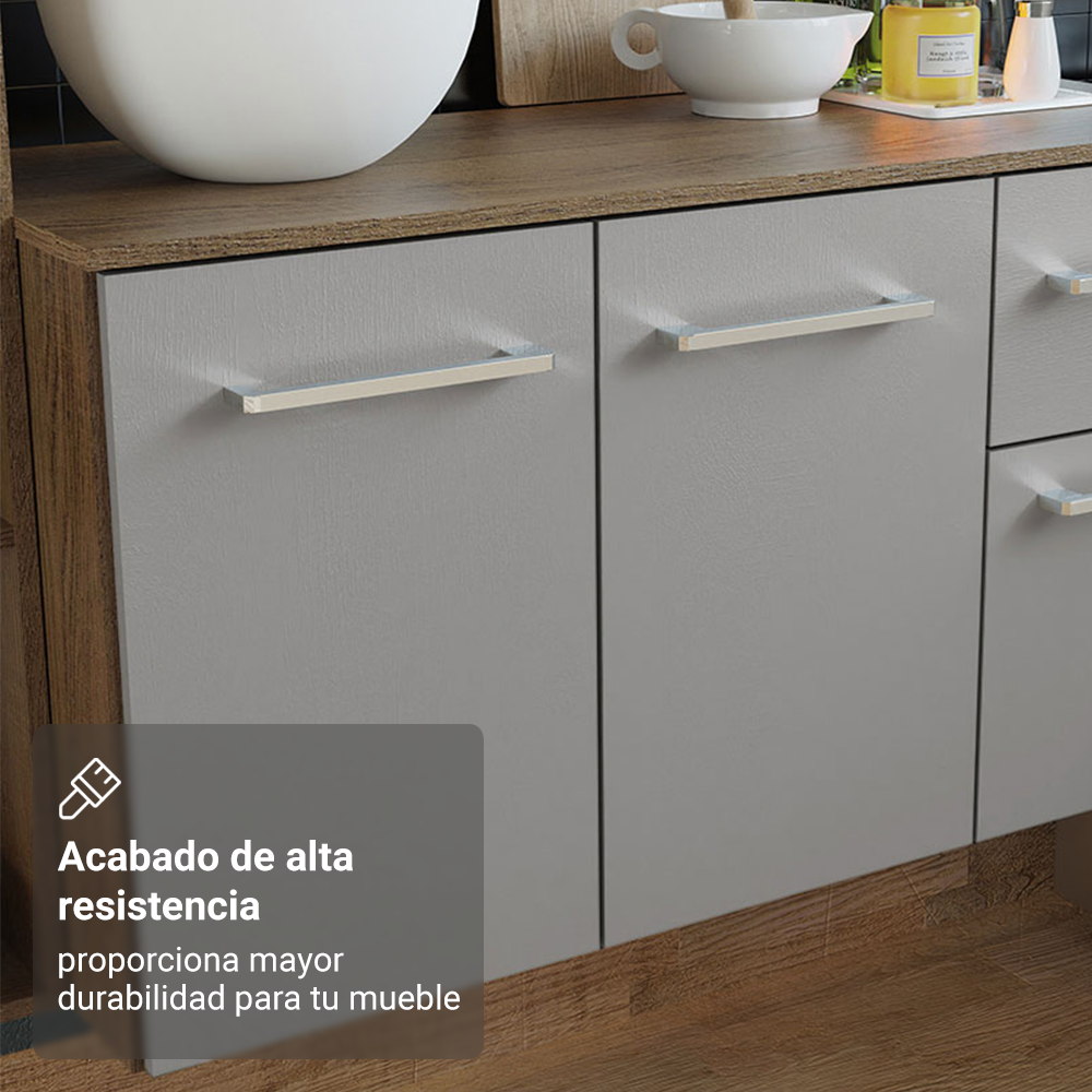Cocina Compacta Elevada Easy 1.20 m con Encimera MarrónGris