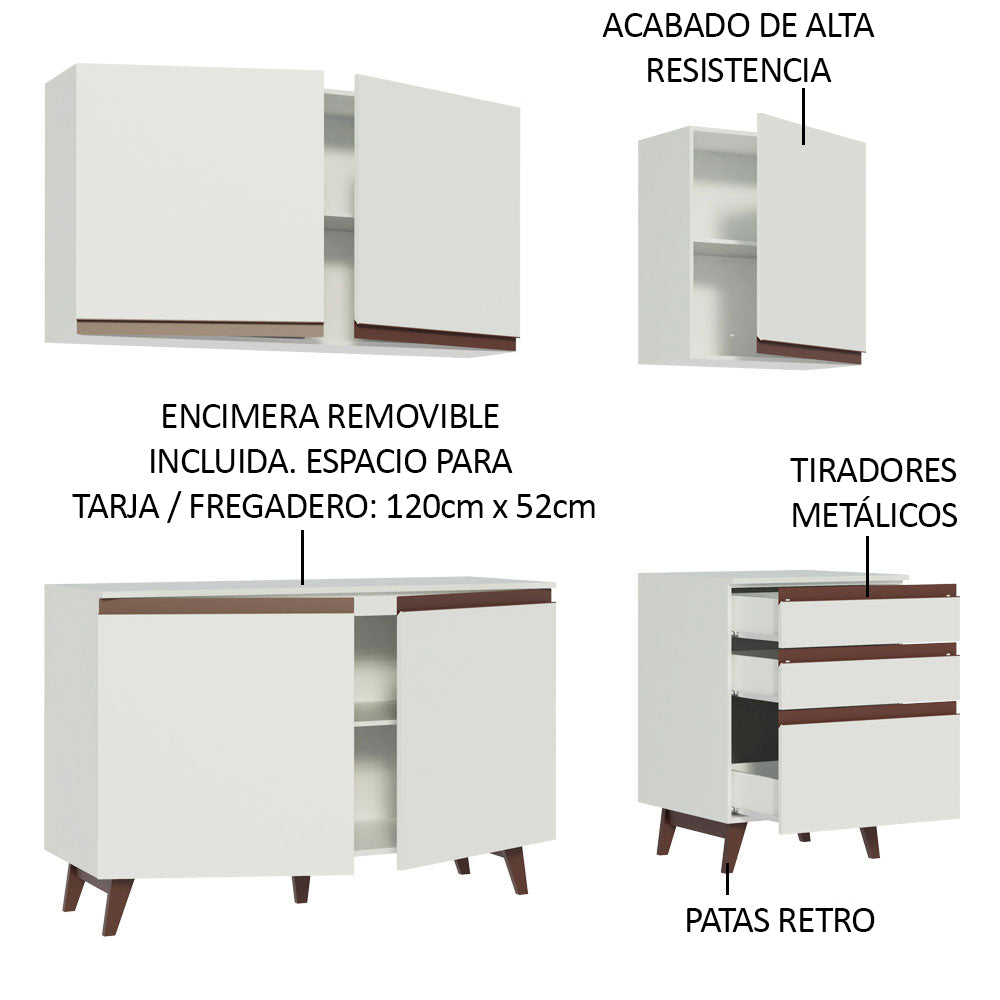 Cocina Integral Reims 1.80 m con Encimera Blanco 80