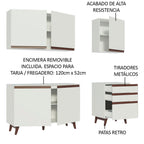 Cocina Integral Reims 1.80 m con Encimera Blanco 80