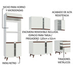 Cocina Integral Reims 2.50 m con Encimera Blanco