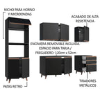 Cocina Integral Reims 2.50 m con Encimera Negro