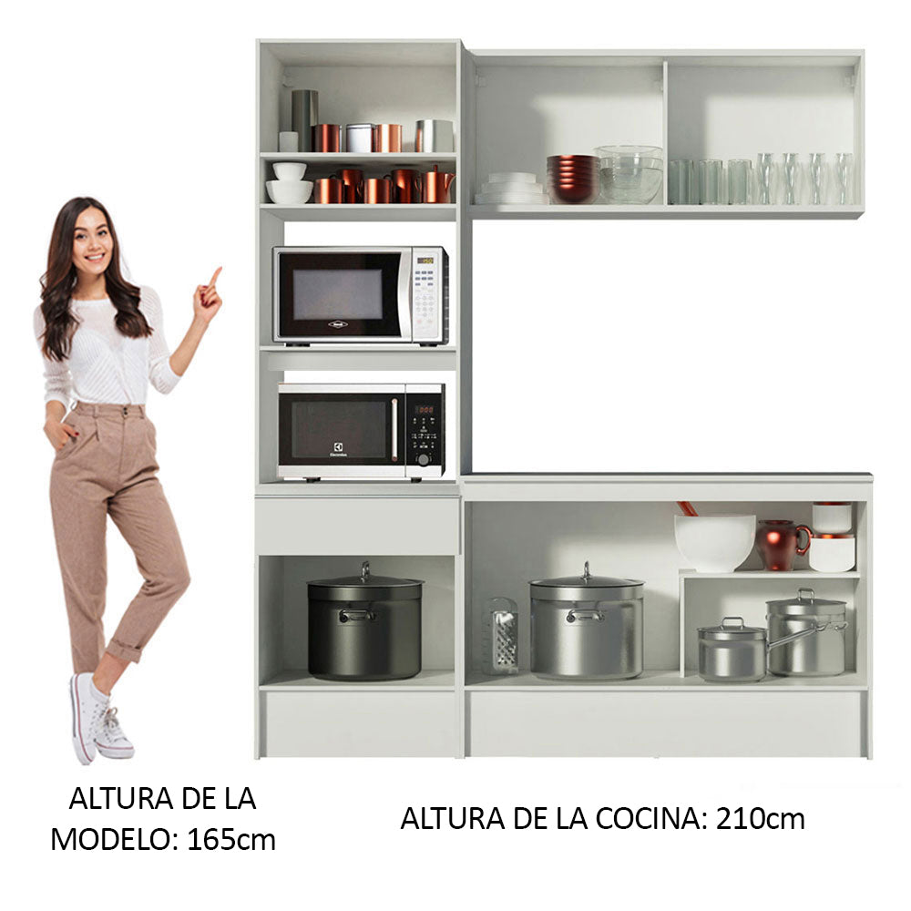 Cocina Integral Topazio 1.80 m con Encimera Blanco