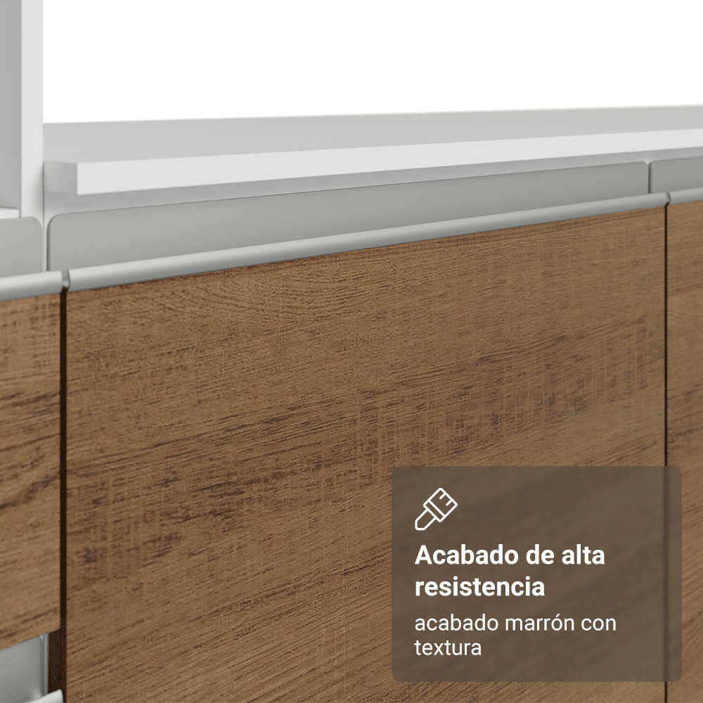 Cocina Integral Diamante 240 cm con Encimera Blanco/Marrón Madesa