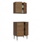 Kit Mueble de Cocina Superior y Mueble Bajo Emilly 64 cm Marrón Madesa