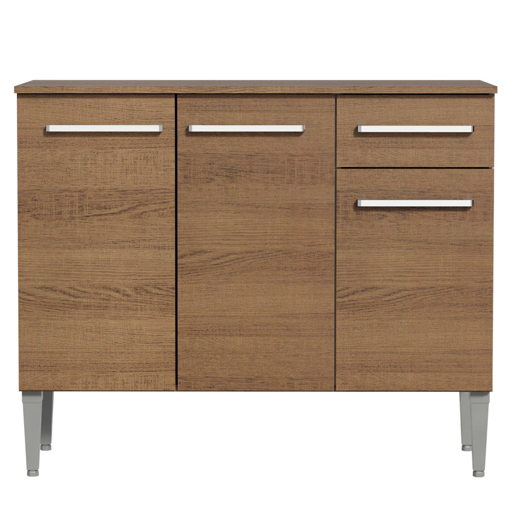 Mueble de Cocina Emilly 1.05 m 3 Puertas 1 Cajón con Encimera de MDP Marrón